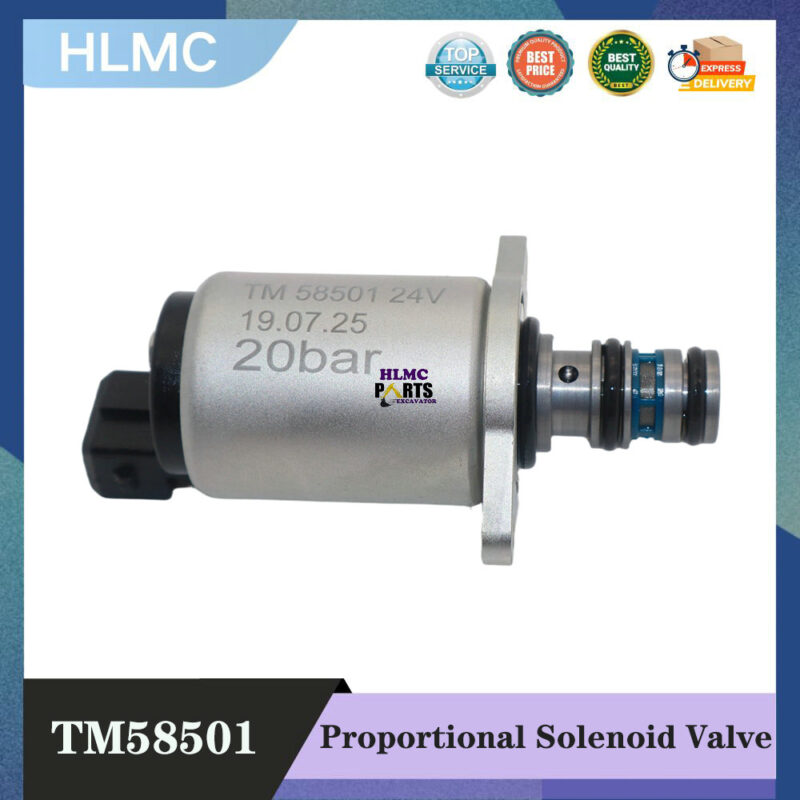 TM58501 Solenoid Valve 24V 20bar for Sany for Zoomlion Excavator for Sany Loader Hydraulic Pump Valve G24D20