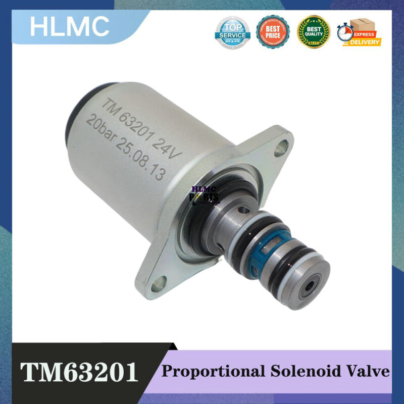 TM63201 Proportional Pilot Solenoid Valve 24V 20bar for Excavator Hydraulic System Parts