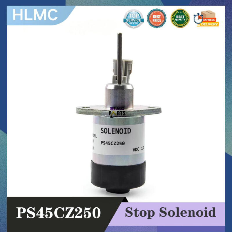 Flameout Solenoid Valve 12V PS45CZ250 Suitable for D1503 Engine 12v Fuel Stop Valve Ku-bota Actuator