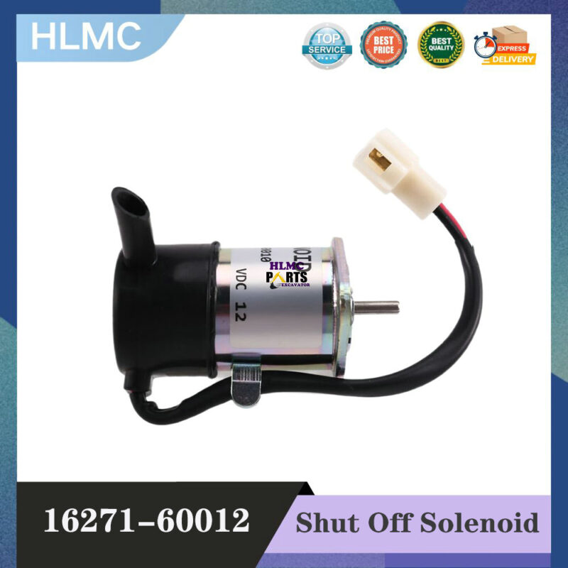 Excavator Shut off Solenoid Valve 16271-60012 Fuel Solenoid Valve for D1105 D1005 V1505 12V 24V Engine Parts